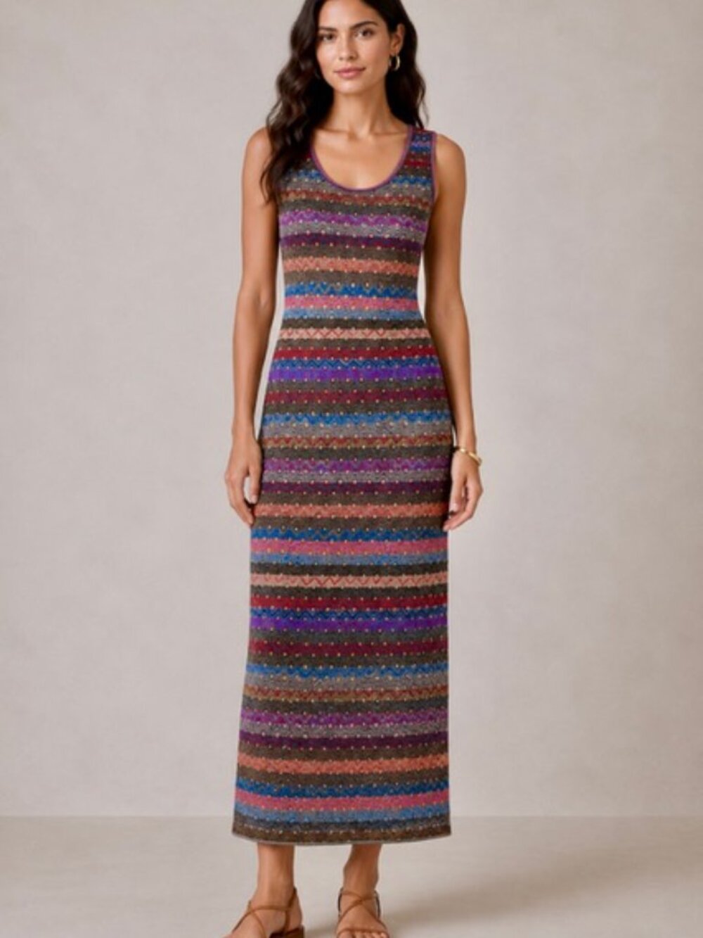 MISSONI Patterned Long Dress. Size 42 EUR, Medium US